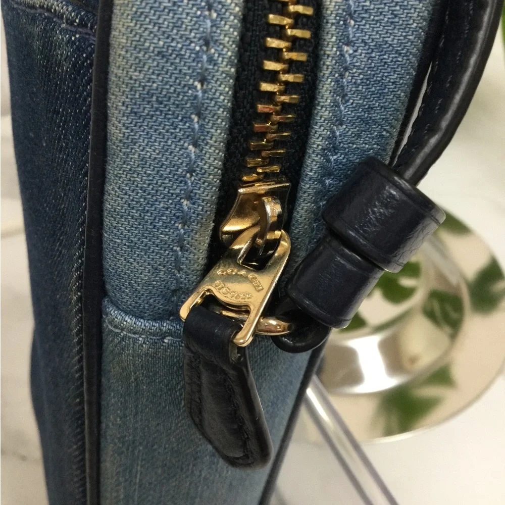GUC Coach Denim Crossbody Bag in Blue